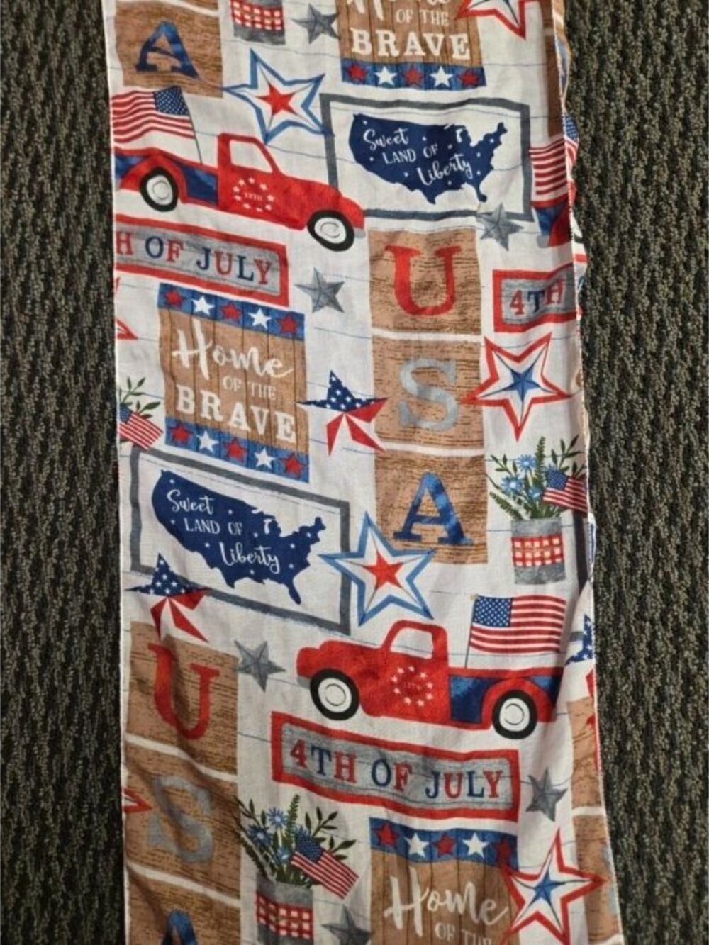 Patriotic Scarf Women Red White Blue 4th of July Flag Print Lightweight Casual - Picture 3 of 7